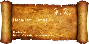 Heimler Katalin névjegykártya
